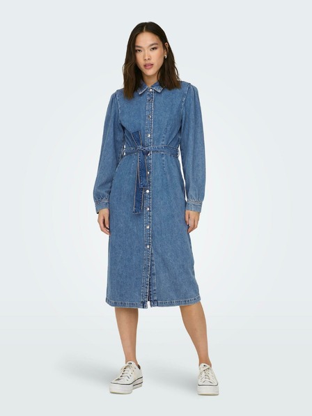 ONLY Blaues Damen Denim-Shirt midriff ONLY Idun