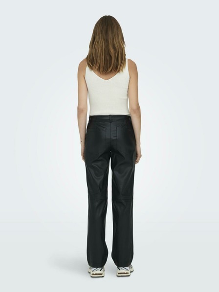 ONLY Schwarze Kunstlederhose für Damen ONLY Penna