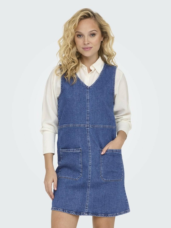 ONLY Blaues Damenkleid aus Jeansstoff ONLY Beya