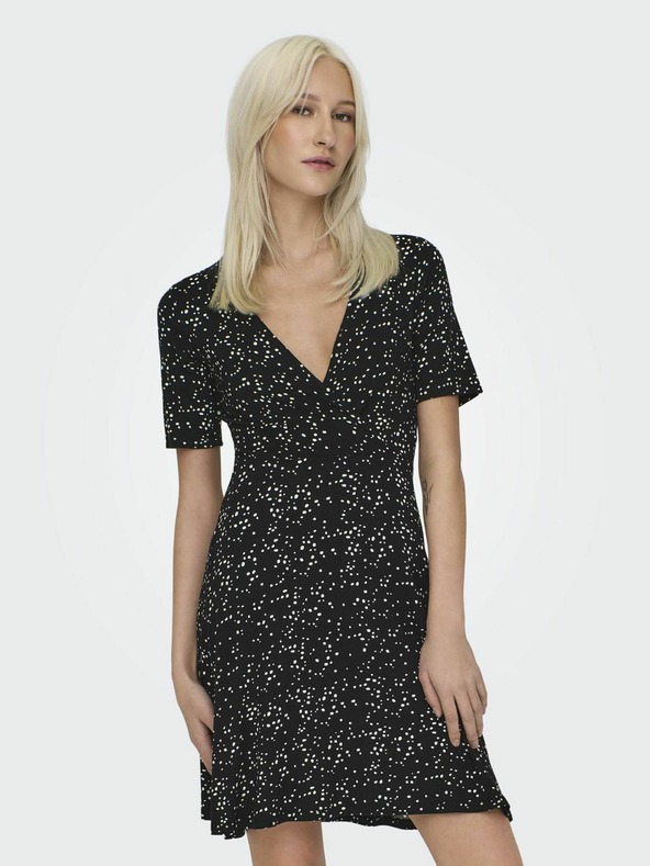 ONLY Schwarzes gepunktetes Damenkleid ONLY Verona