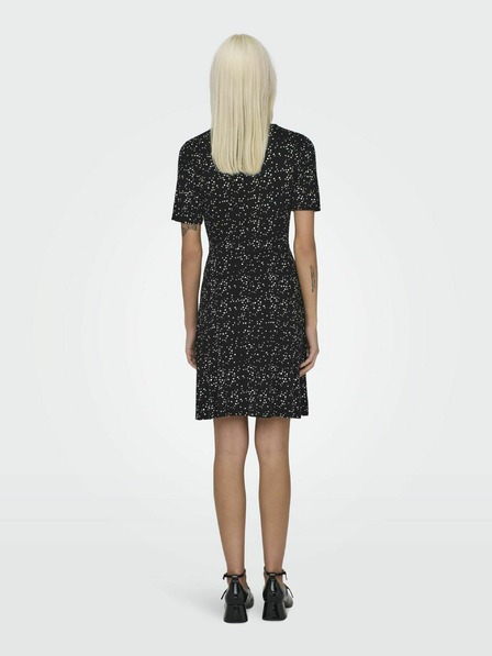 ONLY Schwarzes gepunktetes Damenkleid ONLY Verona