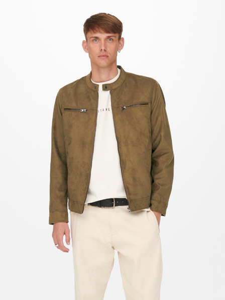 ONLY & SONS Braune Wildlederjacke ONLY & SONS Willow
