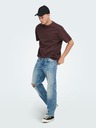 ONLY & SONS ONLY & SONS Fred burgunderfarbenes Basic-T-Shirt