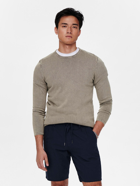 ONLY & SONS Grauer Herrenpullover mit Stickerei ONLY & SONS Garson