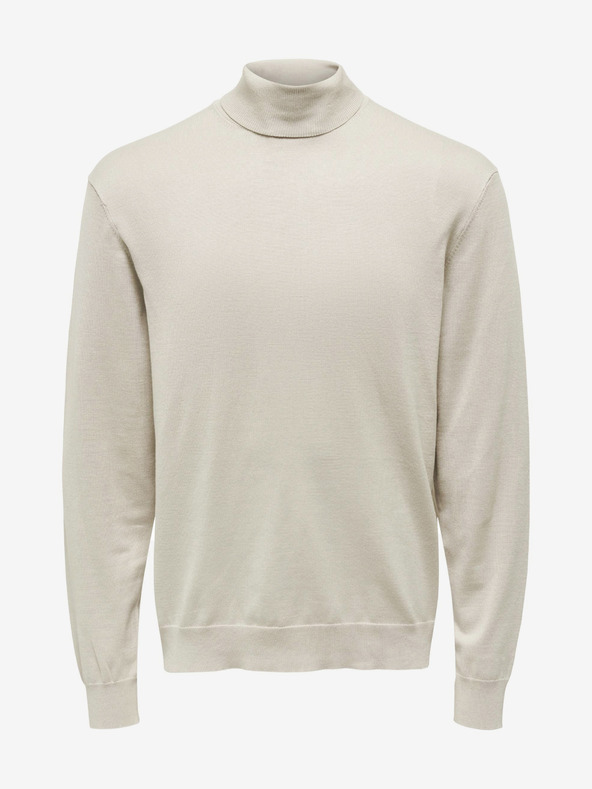 ONLY & SONS Beige Herren-Rollkragenpullover ONLY & SONS Wyler