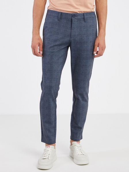 ONLY & SONS Dunkelblaue ONLY & SONS Mark Chino-Hose für Herren, kariert