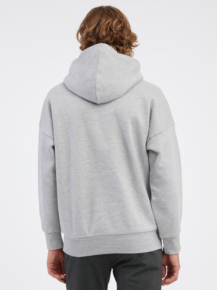 ONLY & SONS Hellgrauer Herren-Kapuzenpullover ONLY & SONS Dan, gestromt