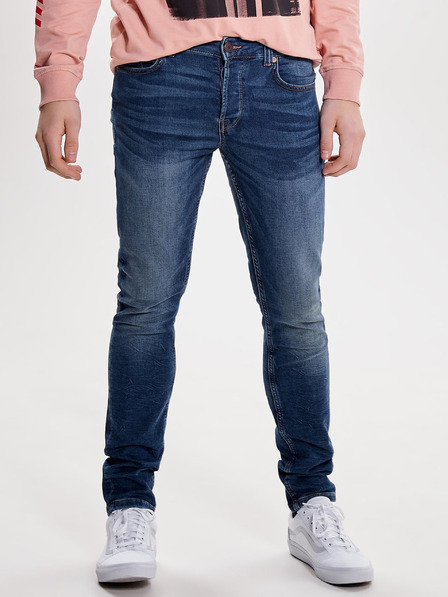 ONLY & SONS Blaue Skinny-Jeans mit Stickereieffekt ONLY & SONS Loom