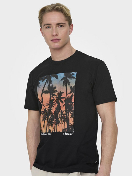 ONLY & SONS Schwarzes ONLY & SONS Kolton Herren-T-Shirt