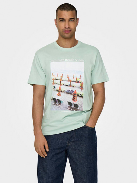 ONLY & SONS Hellgrünes Herren T-Shirt ONLY & SONS Kolton