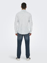 ONLY & SONS Weiß-grün gestreiftes Herrenhemd mit Leinen ONLY & SONS Caiden