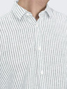 ONLY & SONS Weiß-grün gestreiftes Herrenhemd mit Leinen ONLY & SONS Caiden