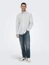 ONLY & SONS Weiß-grün gestreiftes Herrenhemd mit Leinen ONLY & SONS Caiden