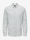 ONLY & SONS Weiß-grün gestreiftes Herrenhemd mit Leinen ONLY & SONS Caiden