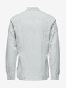 ONLY & SONS Weiß-grün gestreiftes Herrenhemd mit Leinen ONLY & SONS Caiden