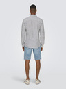 ONLY & SONS Weiß und blau gestreiftes Herrenhemd mit Leinen ONLY & SONS Caiden