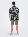 ONLY & SONS Schwarzes gemustertes Herrenhemd Nano