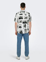 ONLY & SONS Schwarz-weißes gemustertes Herrenhemd ONLY & SONS Nano