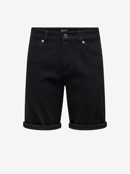 ONLY & SONS Schwarze Herren-Denim-Shorts ONLY & SONS Ply