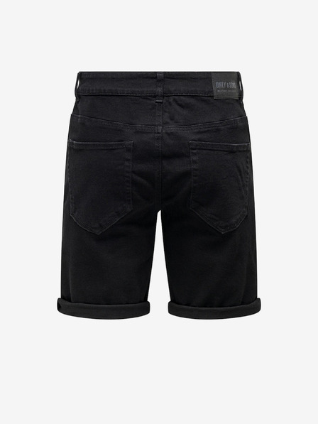 ONLY & SONS Schwarze Herren-Denim-Shorts ONLY & SONS Ply