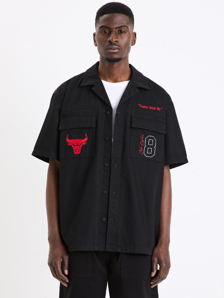 Celio Schwarzes Herren Celio NBA Chicago Bulls Shirt