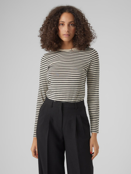 AWARE by VERO MODA Schwarz-cremefarbenes gestreiftes Damen-Shirt AWARE von Vero Moda Fiona