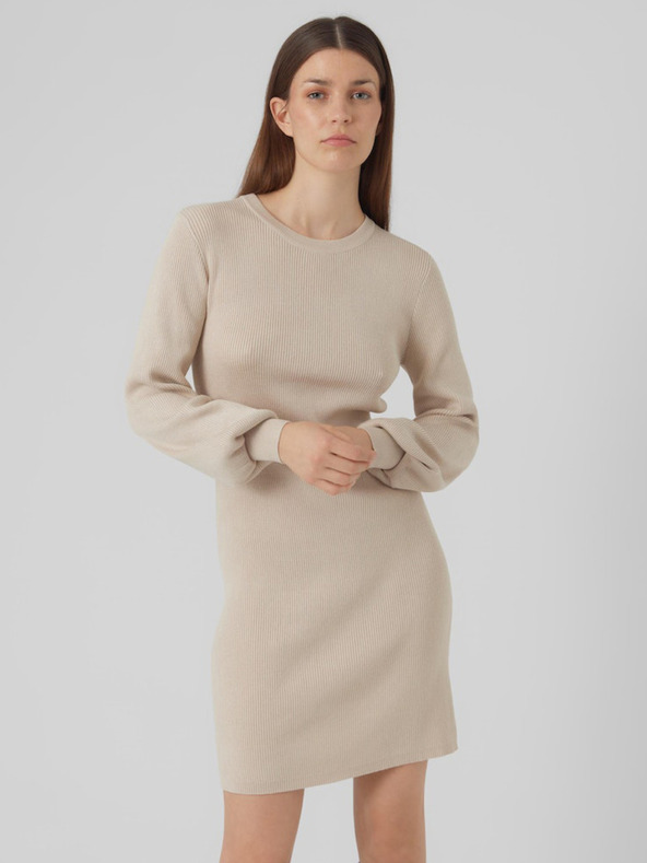 AWARE by VERO MODA Beige Damen Pullover Kleid AWARE by VERO MODA Haya