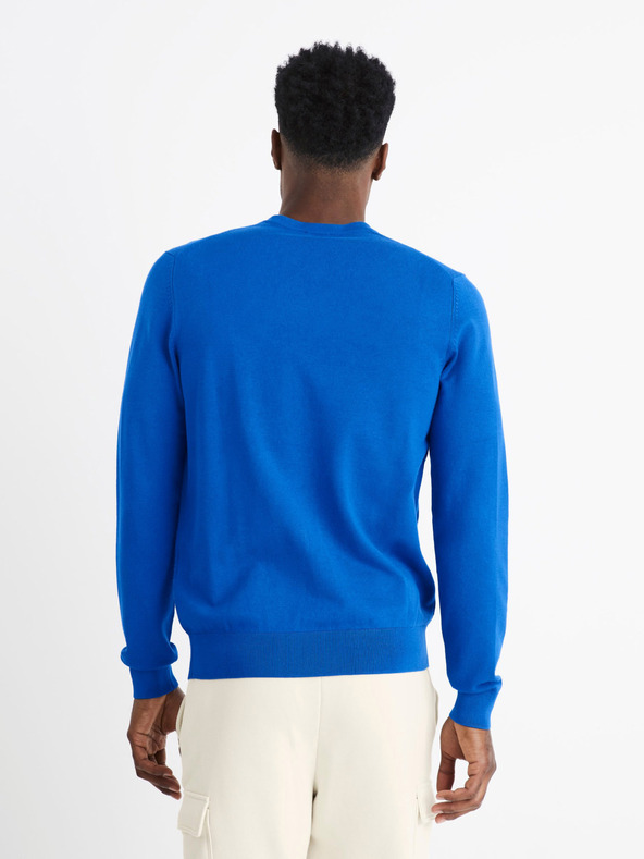 Celio Blauer einfarbiger Pullover Celio Befirstv
