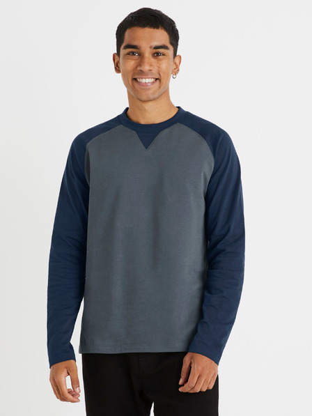 Celio Blau Grau Herren Langarm T-Shirt Celio Cesolrag