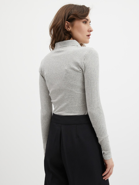 Orsay Hellgrau gestreiftes Damen-Poloshirt ORSAY