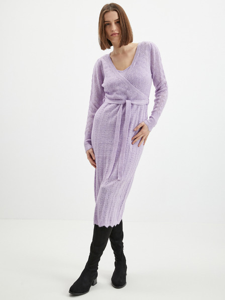 Orsay Lila Damen Pullover Midikleid mit Wolle ORSAY