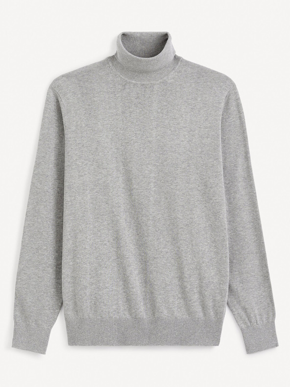 Celio Grauer Herren-Basic-Rollkragenpullover Celio Feroll