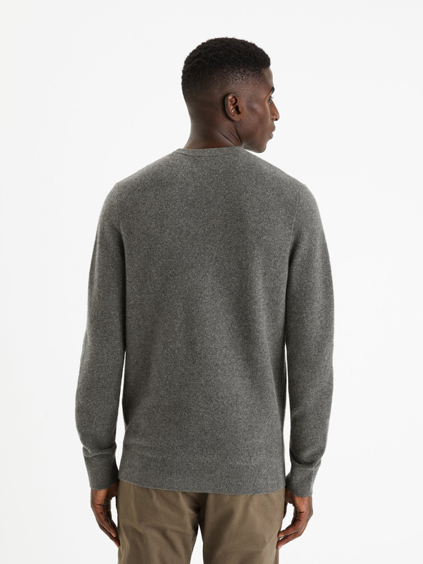 Celio Grauer Herren-Basic-Pullover Celio Felinode