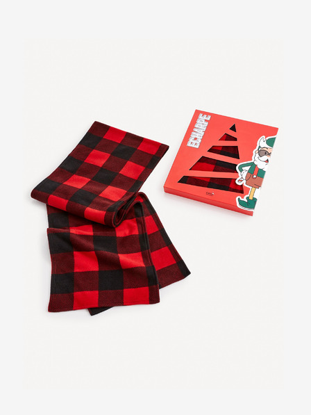 Celio Schwarz-rot karierter Herrenschal Celio