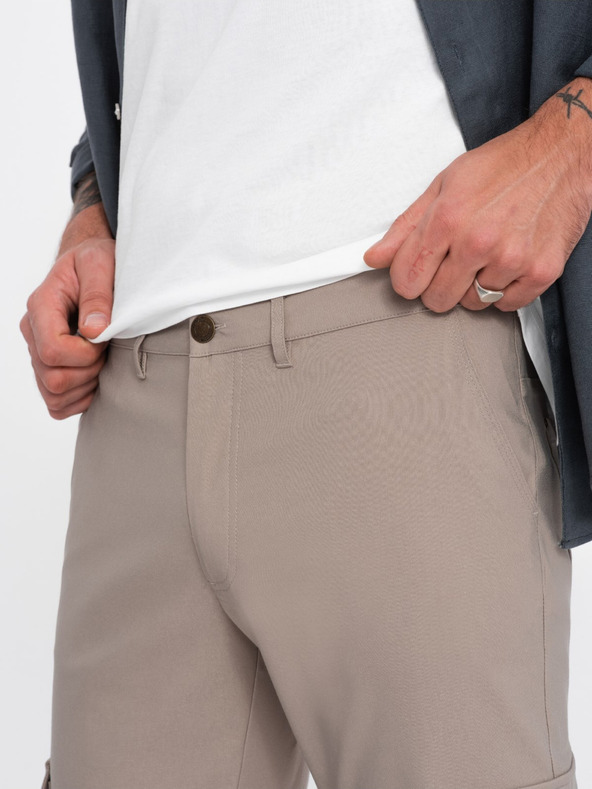 Ombre Clothing Beige Herren-Cargohosen Ombre Kleidung