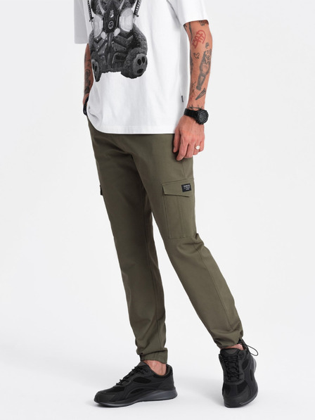 Ombre Clothing Dunkelgrün Herren Cargohosen Ombre Clothing