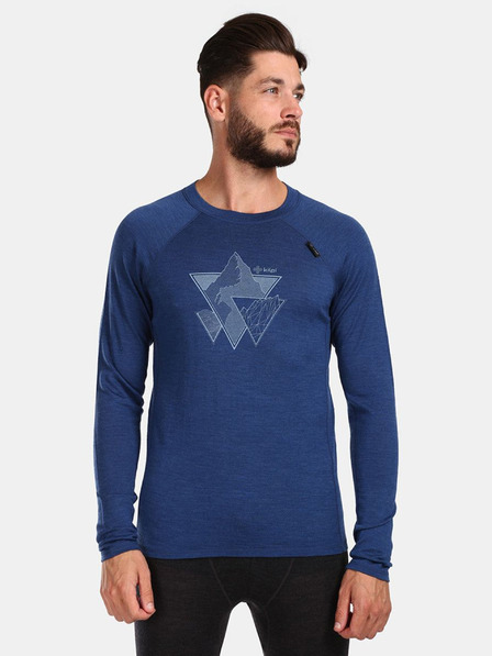 Kilpi Dunkelblaues Herren-Sporthemd aus Merinowolle KILPI MAVORA TOP