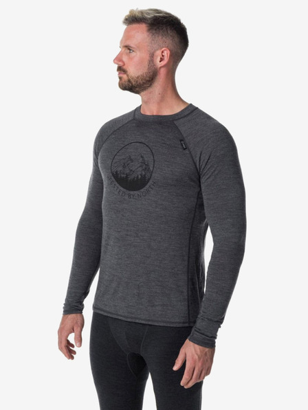 Kilpi Dunkelgraues Herren-Thermoshirt aus Merinowolle Kilpi MAVORA TOP