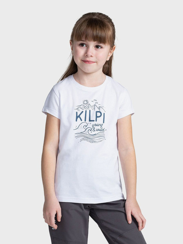 Kilpi Weißes T-Shirt für Kinder mit Aufdruck Kilpi MALGA