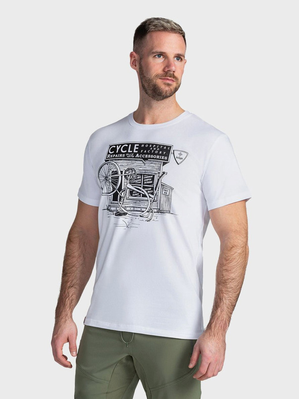 Kilpi Weißes bedrucktes Herren-T-Shirt Kilpi PORTELA