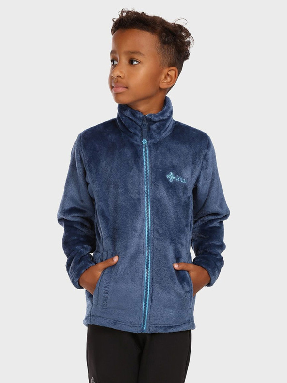 Kilpi Dunkelblauer Fleece-Kapuzenpullover mit Reißverschluss für Jungen KILPI ERIN