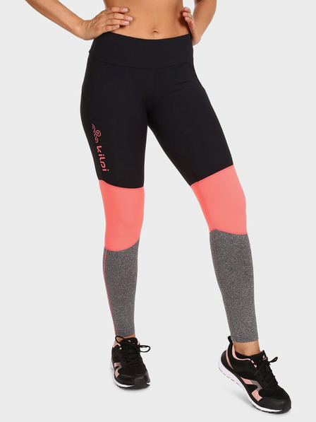 Kilpi Schwarze und rosafarbene Sport-Leggings für Damen Kilpi ALEXO