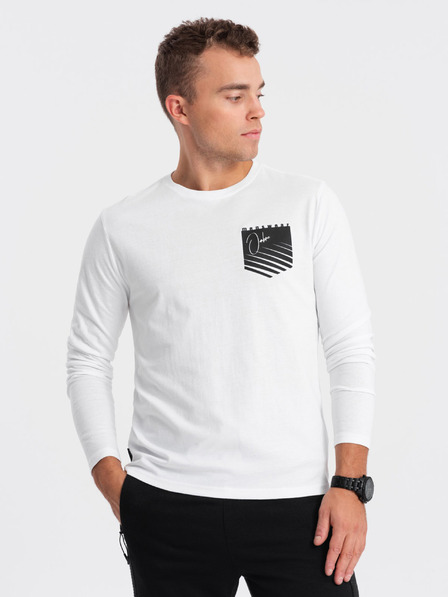 Ombre Clothing Weißes bedrucktes Herren-T-Shirt Ombre Kleidung