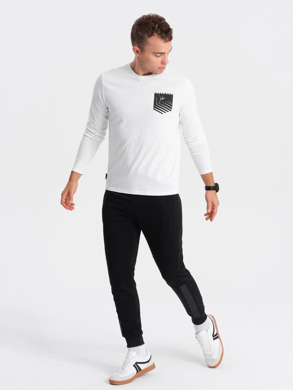 Ombre Clothing Weißes bedrucktes Herren-T-Shirt Ombre Kleidung