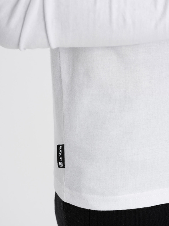 Ombre Clothing Weißes bedrucktes Herren-T-Shirt Ombre Kleidung