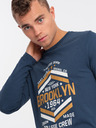 Ombre Clothing Dunkelblaues Herren-T-Shirt Ombre Clothing