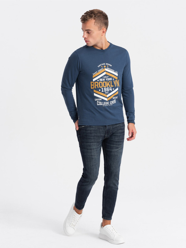 Ombre Clothing Dunkelblaues Herren-T-Shirt Ombre Clothing