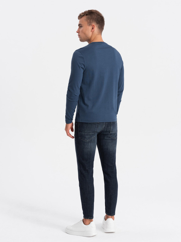 Ombre Clothing Dunkelblaues Herren-T-Shirt Ombre Clothing