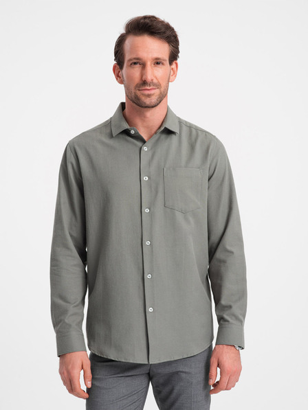 Ombre Clothing Khaki Herrenhemd Ombre Clothing