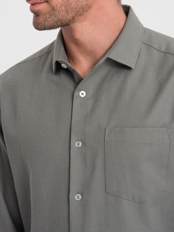 Ombre Clothing Khaki Herrenhemd Ombre Clothing